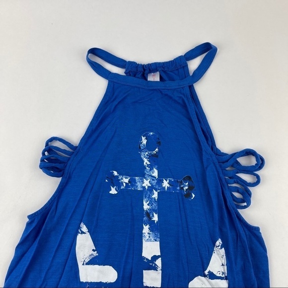 NOBO No Boundaries Tank Top Womens Juniors Large 11-13 Blue Anchor - Picture 3 of 8